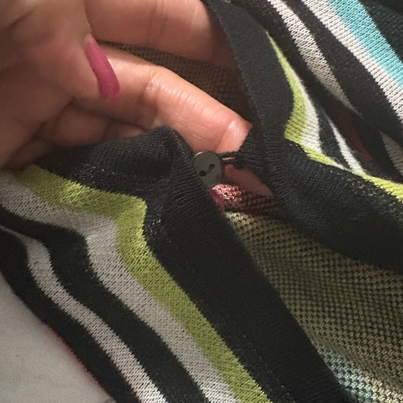 Rancho Estancia Knit Poncho, Cape. Soft Viscose Knit. Multicolor on Black. - Picture 9 of 12